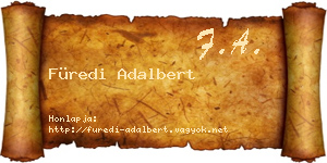 Füredi Adalbert névjegykártya